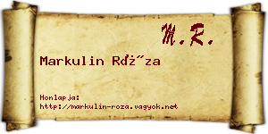 Markulin Róza névjegykártya